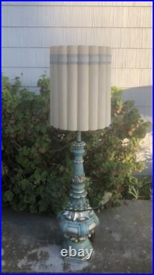 MID Century Modern Floor Lamp Vintage Glass Atomic Tiki Island Beach Blue Rare MID Century Modern Floor Lamp Vintage Glass Atomic Tiki Island Beach Blue Rare