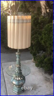 MID Century Modern Floor Lamp Vintage Glass Atomic Tiki Island Beach Blue Rare MID Century Modern Floor Lamp Vintage Glass Atomic Tiki Island Beach Blue Rare