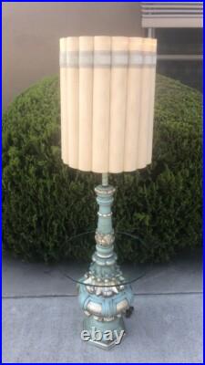 MID Century Modern Floor Lamp Vintage Glass Atomic Tiki Island Beach Blue Rare MID Century Modern Floor Lamp Vintage Glass Atomic Tiki Island Beach Blue Rare