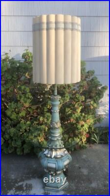 MID Century Modern Floor Lamp Vintage Glass Atomic Tiki Island Beach Blue Rare MID Century Modern Floor Lamp Vintage Glass Atomic Tiki Island Beach Blue Rare