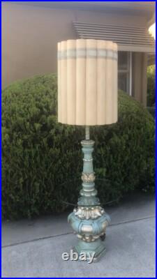 MID Century Modern Floor Lamp Vintage Glass Atomic Tiki Island Beach Blue Rare MID Century Modern Floor Lamp Vintage Glass Atomic Tiki Island Beach Blue Rare