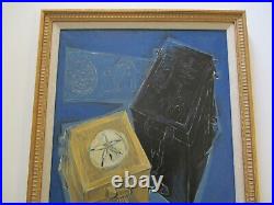 MID Century Modern Painting Abstract Expressionism Cubist Cubism Still Life Rare