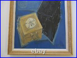 MID Century Modern Painting Abstract Expressionism Cubist Cubism Still Life Rare