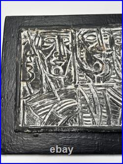 MID Century Modern Sculpture Cubist Cubism Tibor Jankay Listed Tile Hanging Rare