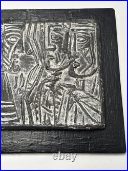 MID Century Modern Sculpture Cubist Cubism Tibor Jankay Listed Tile Hanging Rare