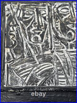 MID Century Modern Sculpture Cubist Cubism Tibor Jankay Listed Tile Hanging Rare