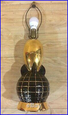 Magnificent Mid Century Modern Fat Man Atomic Bomb on the Earth Lamp RARE