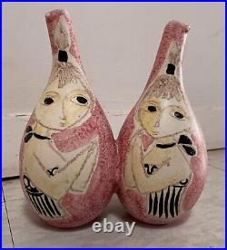 Marcello Fantoni for Raymor 1950's Double Vase Rare Mid-Century Italy Ceramic