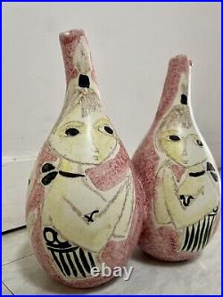 Marcello Fantoni for Raymor 1950's Double Vase Rare Mid-Century Italy Ceramic