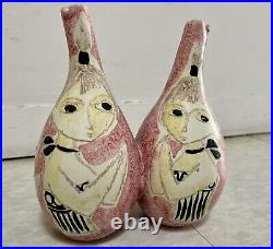 Marcello Fantoni for Raymor 1950's Double Vase Rare Mid-Century Italy Ceramic