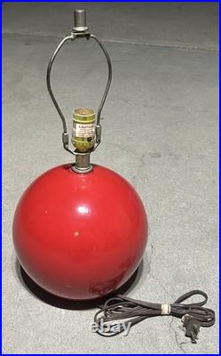 Markel Dot Orb Lamp Red Sphere Mid Century Modern MCM Rare Vintage