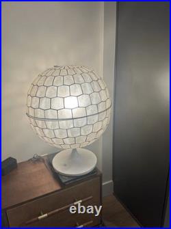 Massive Capiz Shell Globe Table Lamp Mid-Century Modern, Art Deco Style, Rare