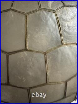 Massive Capiz Shell Globe Table Lamp Mid-Century Modern, Art Deco Style, Rare