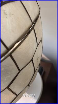 Massive Capiz Shell Globe Table Lamp Mid-Century Modern, Art Deco Style, Rare