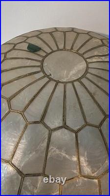 Massive Capiz Shell Globe Table Lamp Mid-Century Modern, Art Deco Style, Rare