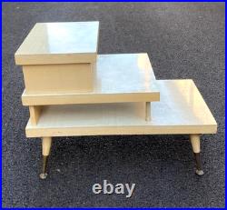 Mid-Century Atomic 3-Tier Wood & Laminate End Side Accent Table MCM Rare