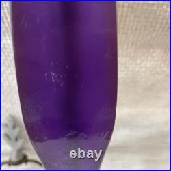 Mid Century Brutalist Modern Table Lamp Amethyst & Hammered Metal RARE