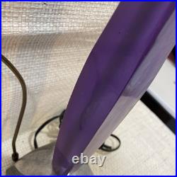 Mid Century Brutalist Modern Table Lamp Amethyst & Hammered Metal RARE