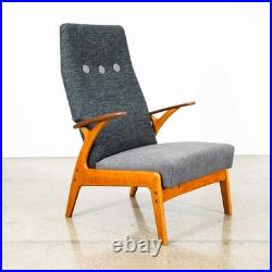 Mid Century Danish Modern Lounge Chair Recliner Christian Sorensen Teak Oak Mcm