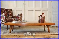 Mid Century Danish Modern Slat Coffee Table RARE 10 Tall Closed Ends Dovetailed