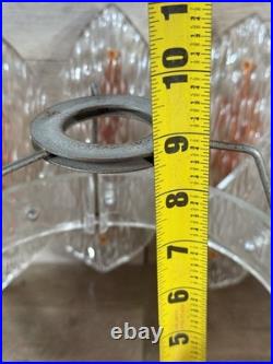 Mid Century German Acrylic Space Age Atomic Light Pendant Clear Orange