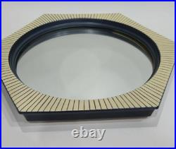Mid-Century Hexagonal Art Pottery Decorative Wall Mirror Rare MCM Wall Mirror