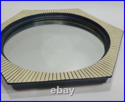 Mid-Century Hexagonal Art Pottery Decorative Wall Mirror Rare MCM Wall Mirror
