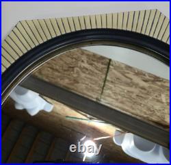 Mid-Century Hexagonal Art Pottery Decorative Wall Mirror Rare MCM Wall Mirror