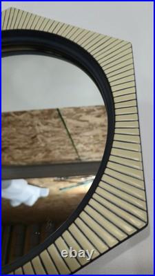 Mid-Century Hexagonal Art Pottery Decorative Wall Mirror Rare MCM Wall Mirror