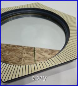 Mid-Century Hexagonal Art Pottery Decorative Wall Mirror Rare MCM Wall Mirror