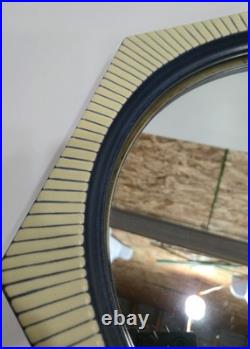 Mid-Century Hexagonal Art Pottery Decorative Wall Mirror Rare MCM Wall Mirror