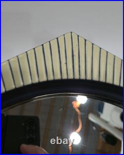 Mid-Century Hexagonal Art Pottery Decorative Wall Mirror Rare MCM Wall Mirror