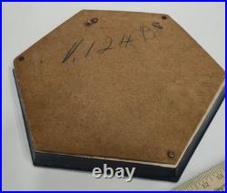 Mid-Century Hexagonal Art Pottery Decorative Wall Mirror Rare MCM Wall Mirror