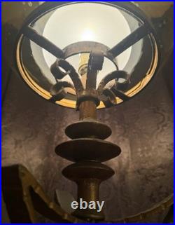 Mid Century Hollywood Regency 1960 TABLE Lamp Amber Glass Shade MCM RARE