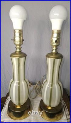 Mid Century Italian Murano Blown Glass Table Lamps Beautiful Rare Pair