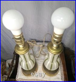 Mid Century Italian Murano Blown Glass Table Lamps Beautiful Rare Pair