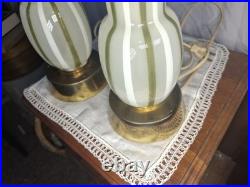 Mid Century Italian Murano Blown Glass Table Lamps Beautiful Rare Pair