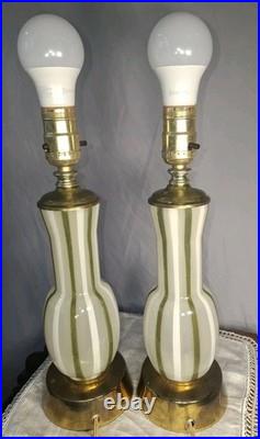 Mid Century Italian Murano Blown Glass Table Lamps Beautiful Rare Pair