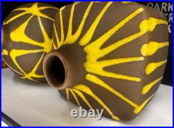 Mid Century Japan Made 3x3.5 Bud Vases! Gorgeous Glaze Design & Rare Together