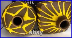 Mid Century Japan Made 3x3.5 Bud Vases! Gorgeous Glaze Design & Rare Together