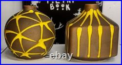 Mid Century Japan Made 3x3.5 Bud Vases! Gorgeous Glaze Design & Rare Together