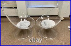 Mid-Century Lucite Lily Chairs By Estelle & Erwin Laverne Ultra Rare