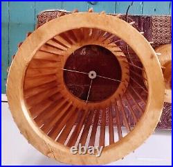 Mid-Century MCM Vintage Spiraled Wood Lamp with Wooden Shade RARE Piece