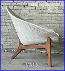 Mid Century Modern Adrian Pearsall Coconut Chair Three Leg Walnut Base Rare