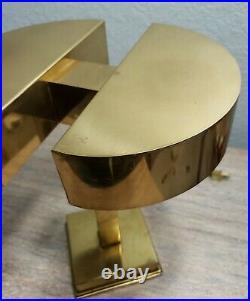 Mid Century Modern Atomic Rare Rotating Double Brass Desk Touch Lamp Light