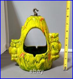 Mid Century Modern Ceramic owl Hanging Ashtray (Very Rare)