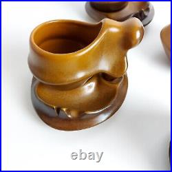 Mid Century Modern Coffee Cup Set, Biomorphic Design, Transylvania 1970s RARE Mid Century Modern Coffee Cup Set, Biomorphic Design, Transylvania 1970s RARE
