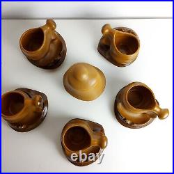 Mid Century Modern Coffee Cup Set, Biomorphic Design, Transylvania 1970s RARE Mid Century Modern Coffee Cup Set, Biomorphic Design, Transylvania 1970s RARE