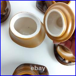 Mid Century Modern Coffee Cup Set, Biomorphic Design, Transylvania 1970s RARE Mid Century Modern Coffee Cup Set, Biomorphic Design, Transylvania 1970s RARE
