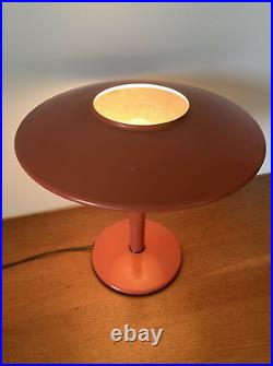 Mid Century Modern Coral Orange Dazor Desk Table Lamp Model 2055 Rare Color